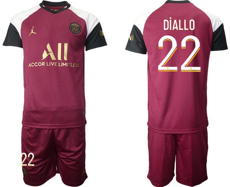 Men 2020-2021 club Paris St German away #22 red Soccer Jerseys